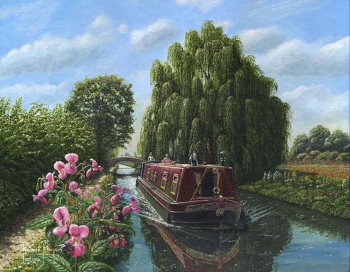 Painting - Mary Jane, Chesterfield Canal, Notts