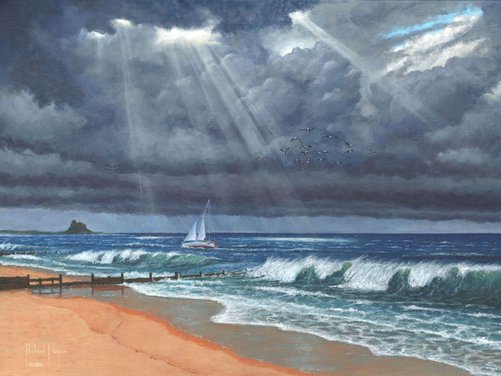 Painting - Raw - Storm over Lindisfarne - Holy Island