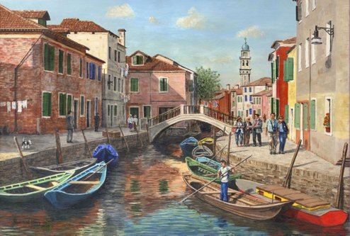 Painting - Burano Canal (Venice)