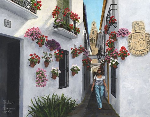 Painting - Calleje de las Flores, Cordoba