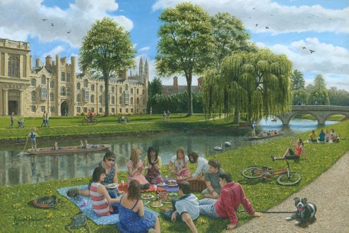 Painting - Fun on the River Cam, Cambridge