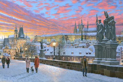Painting - Charles Bridge Prague in Winter