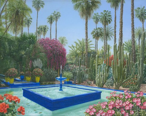 Painting - Le Jardin Majorelle, Marrakech, Morocco