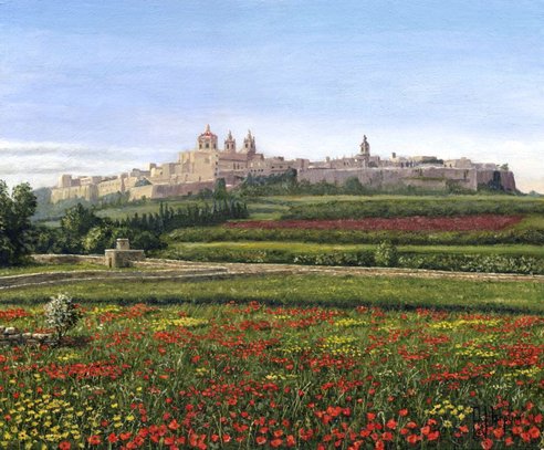 Painting - Mdina Poppies, Malta