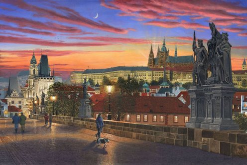 Painting - Prague at Dusk