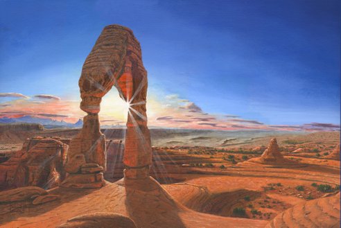 Painting - Sunset at Delicate Arch, Utah