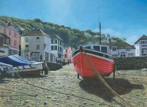 Painting - The Red Boat, Polperro, Cornwall
