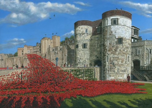 Painting - Tower of London Poppies - Blood Swept Lands and Seas of Red 