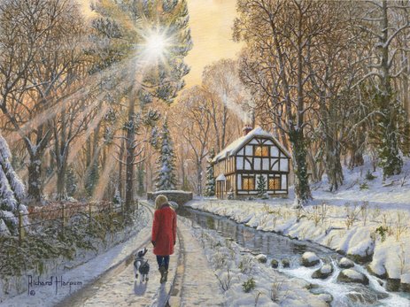 Painting of a winter woodland